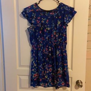 Navy floral empire waist dress